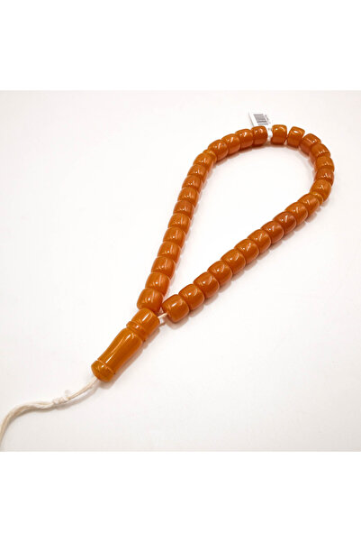 Generic Afghan Musk Rosary 33 Beads 10x12mm Vibrant Orange Barrel Prayer Bead...