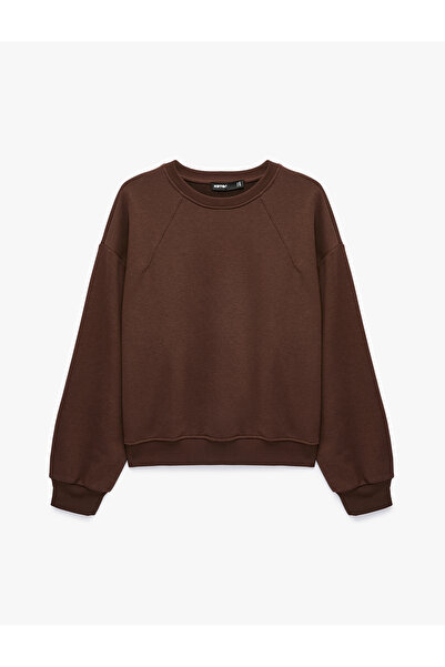 Koton Regular Fit Long Sleeve Ribbed Crew Neck Basic Sweatshirt