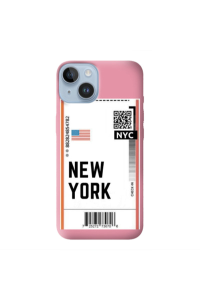 Other Apple iPhone 14 Plus New York NYC Pink Colored Silicone TPU Θήκη