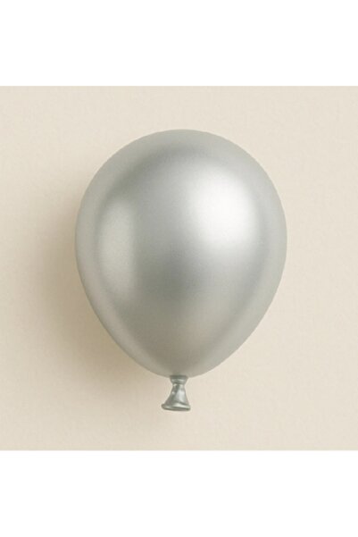Niyet 5" Silver (Gümüş) Krom Lateks Balon 100'lü - Dekorasyon-Doğum Günü-Parti-Süsleme