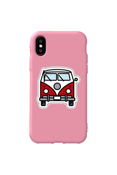 Other Apple iPhone Xs Max Minibus Pink Colored Silicone TPU Θήκη