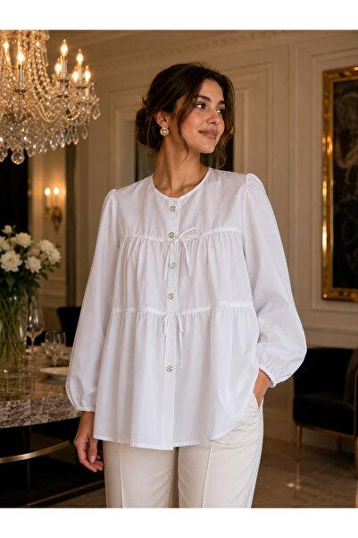 sarıdağ Balloon Sleeve Detailed Hijab Shirt