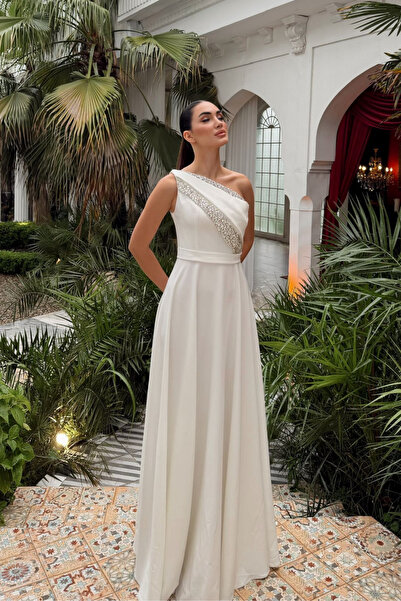 Sindimoda Tilbe Tek Kol Taşlı Abiye 310
