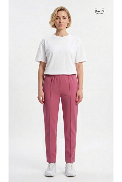 Cottonland Women's Chima High Waist, Regular Cut, Front Seam, Back Pocket, El...