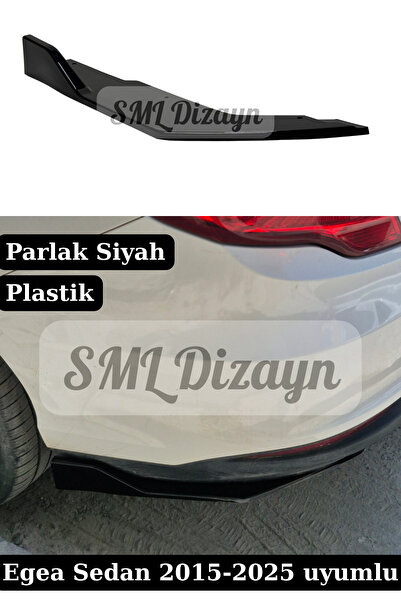 SML Dizayn Fiat Egea Sedan Uyumlu Kulaklı Arka Flap Seti - Parlak Siyah Piano...