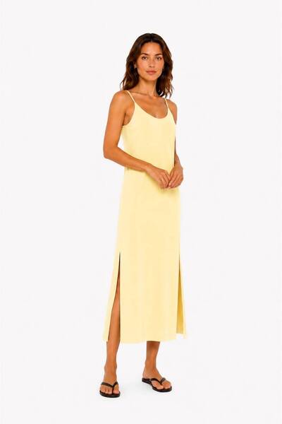 SevdeUgur 100% Cotton Strappy Single Combed Cotton Dress – Soft Textured, Sui...