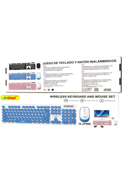 Andowl Q-JP880 Ασύρματο Σετ Πληκτρολογίου και Ποντικιού Αγγλικό US