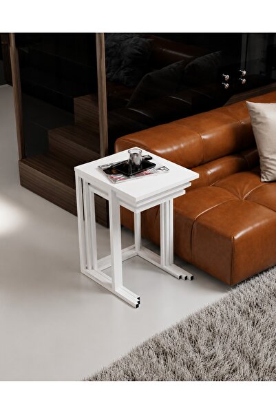 LİON MOBİ LİON TRİO SEHPA 3 LÜ METAL AYAKLI ZİGON SEHPA