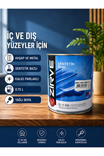 AHŞAP&METAL İÇ VE DIŞ YÜZEY İÇİN SENTETİK YAĞLI BOYA PARLAK GÖRÜNÜM 0.75L