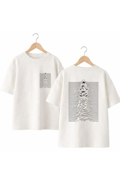 playwear Kayık Çizgi Printed on the Back and Front Chest, 100% Cotton Oversiz...