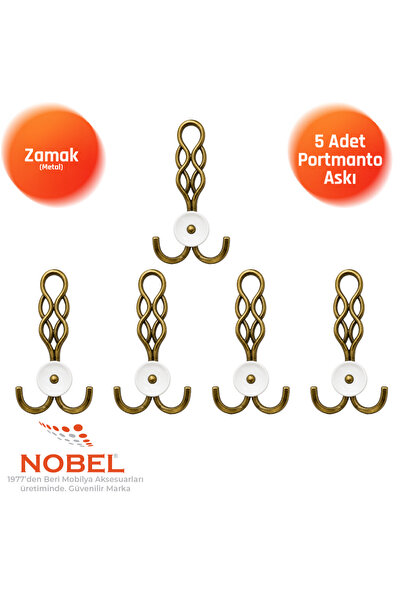 Nobel Örgü Portmanto Askısı, Metal Vestiyer Askısı, Antik Sari, Duvar ve Dola...