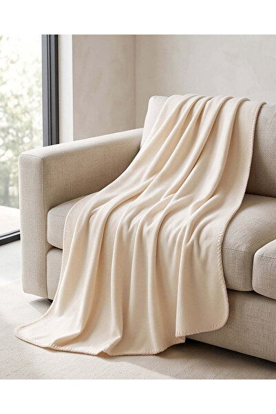 REDTAG Cream Fleece Blanket (180 x 130 cm)