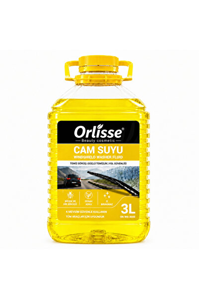 orlisse beauty cosmetic Orlisse Cam Suyu 3 LT Sarı | Böcek ve Kir Çözücü | İz...
