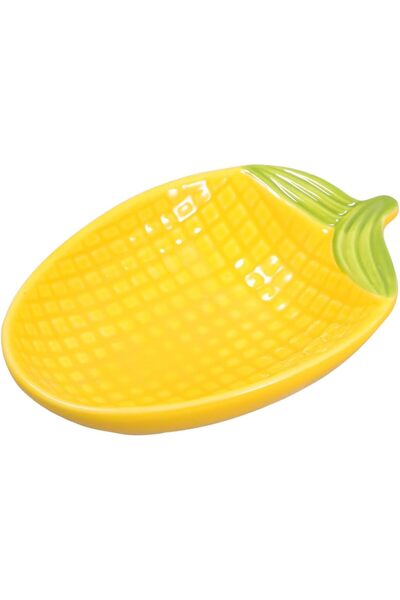 Arabest Corn Shaped Ceramic Dipping Sauce Plate,4.52X3.18X0.98 Inch,Small App...