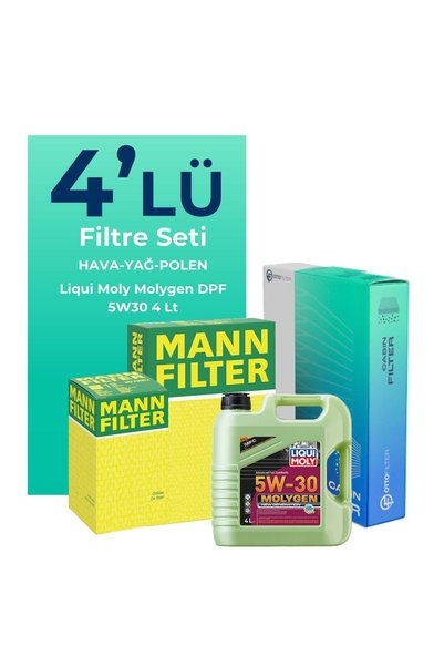 Mann-Filter Honda Jazz 1.4 Benzin Filtre Bakım Seti Liqui Moly Motor Yağlı (2005-2008) 4 Lü