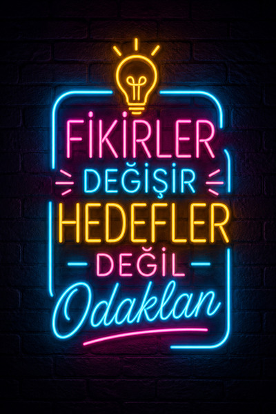 Lucena Pictură murală motivațională cu neon, decorativă din MDF, cu inscripți...