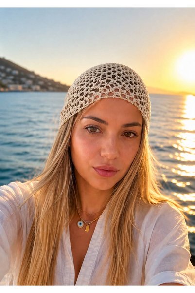 bag Women's Bohemian Mesh Hand Knitted Hair Bandana