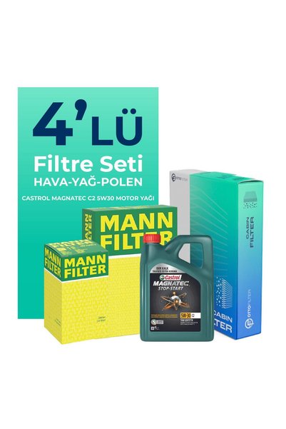 Mann-Filter Citroen Nemo 1.4 Dizel Filtre Bakım Seti CAST ROL Motor Yağlı (2008-2015) 4 Lü