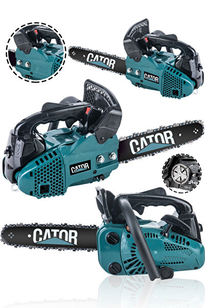 CATOR 25cc Mini Benzinli Testere Ağaç Odun Dal Budama Ve Kesme Testeresi Hıza...