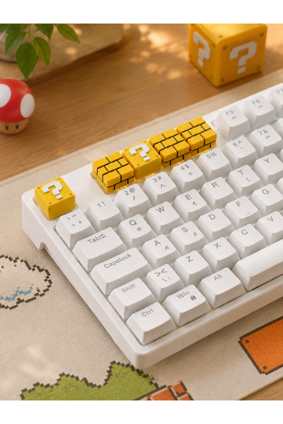 Makerpax Mario Temalı Renkli Keycaps 5'li Set - Cherry MX Uyumlu Mekanik Klavye Tuş Takımı
