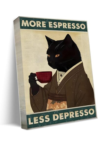 HOME MODE 30x40 cm More Espresso Less Depresso Gallery Wrapped Canvas | Funny...
