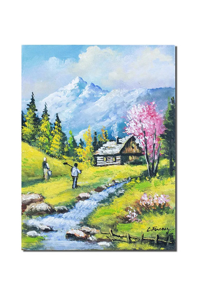 artnova Ръчно рисувана картина на природен пейзаж, На трансилванските земи, 4...