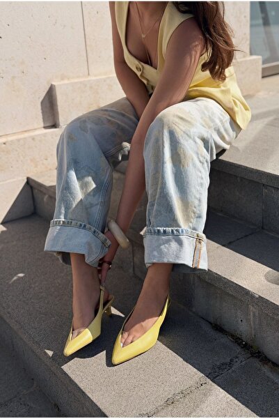 I Love Shoes Casira Genuine Leather Yellow Matte Leather Women's Stiletto