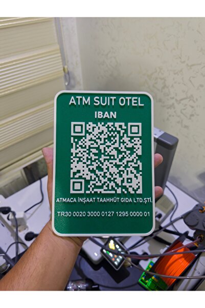 Print Zone Kişiye Özel QR Kodlu IBAN Standı - Masaüstü Karekod Ödeme Panosu H...