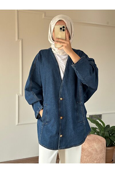 Saay Peru Kadın Oversize Kot Ceket