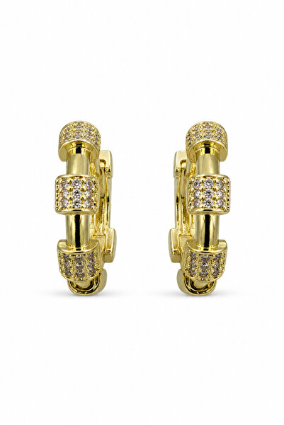 Jack Ferrero Yellow Color Stone Hoop Earrings Women's Bijouterie Earrings Dai...