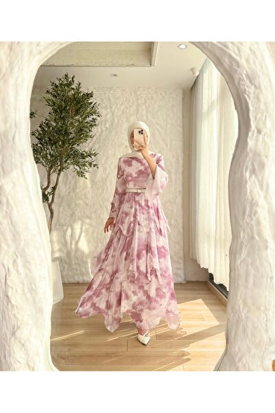 BELLASTORE Powder Batik Patterned Layered Dress