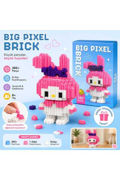 PeriMila Big Pixel Brick MY Melody Mikro Blok Yapım Seti (385+ Parça)