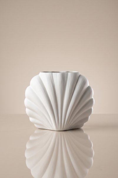 KHAKMA Vază decorativă pentru stridii – Vază decorativă modernă, lucrată manual |   Pampas, Vază cu flori uscate |   16x18 cm
