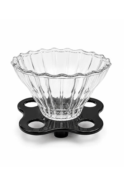 generi قمع ترشيح قهوة زجاجي مع قاعدة – أداة تحضير القهوة المقطرة (Pour Over C...