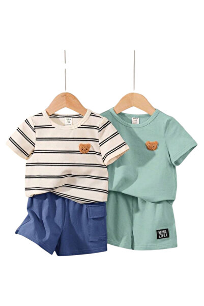OEM Set bebelusi baieti, dungi imprimeu, maneca scurta tricou si pantaloni sc...