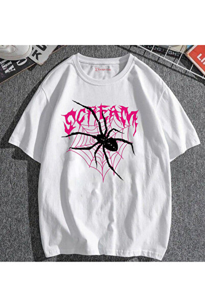dompulerimoda "Gothic Black Spider Web Graphic Oversize Unisex T-Shirt"