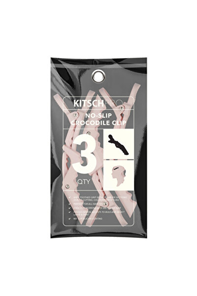 Kitsch Kitch Pro Crocodile Anti-Slip Hair Dryer Clips Set 3 Pieces - Pink