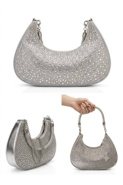 By EDUU Double Sided Rhinestone Evening Bag for Women