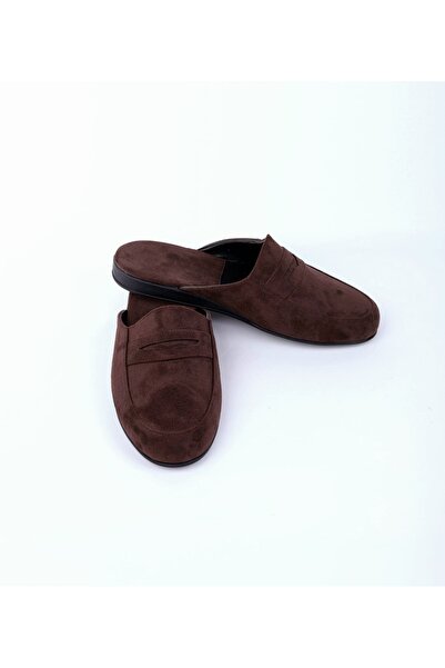 DEPASSE Men's Suede Slippers Brown Home Office Guest Dowry Groom