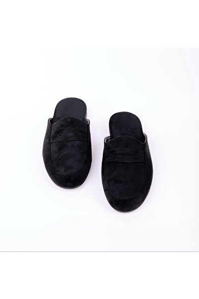 DEPASSE Men's Suede Slippers Black Home Office Guest Dowry Groom