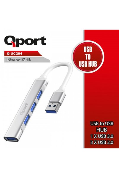 Universal QPORT Q-UC204 4 منافذ USB معدد الإرسال
