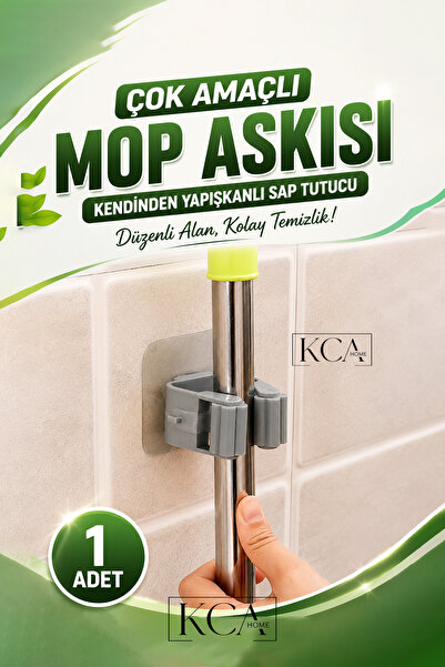 KCA HOME Çok Amaçlı Mop Askısı, Süpürge Askısı, Kendinden Yapışkanlı Sap Tutu...