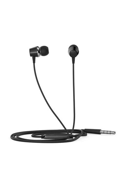 Universal سماعات HP DHE-7000-BK السلكية السوداء مع ميكروفون ومقبس 3.5 ملم