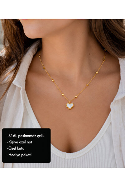 HER ŞEY NOTA www.herseynota.com Velmora Heart Women Necklace 316L Stainless S...