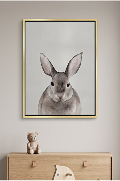 Jasmine Art Watercolor Rabbit Kids Wall Art | Portrait Framed Canvas Print | ...