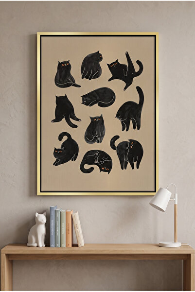Jasmine Art Cats in Poses Kids Wall Art | Portrait Framed Canvas Print | Luxu...