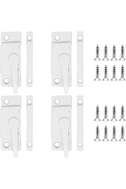 Arabest Window Sash Lock,4-Pack,White,Double Hung Cam,for Vertical & Horizont...