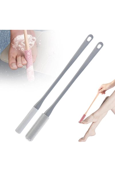 Arabest 2-Piece Toe Gap Cleaning Brush,Long Handled Silicone Toe Crevice Clea...