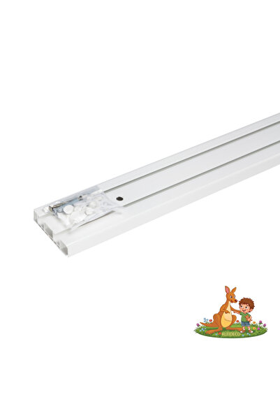 KLEIDECO Sina perdea PVC Munchen, 2 canale, 400 cm, ALB, accesorii incluse