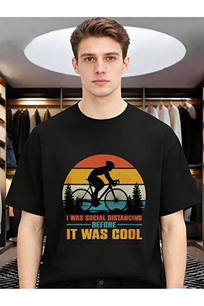 En22 I Social Distancing Before It Was Cool Funny Unique Men Cotton Tops Roun...